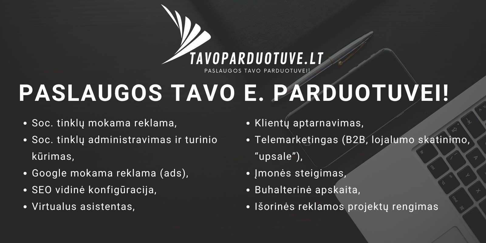 Paslaugos tavo e. parduotuvei